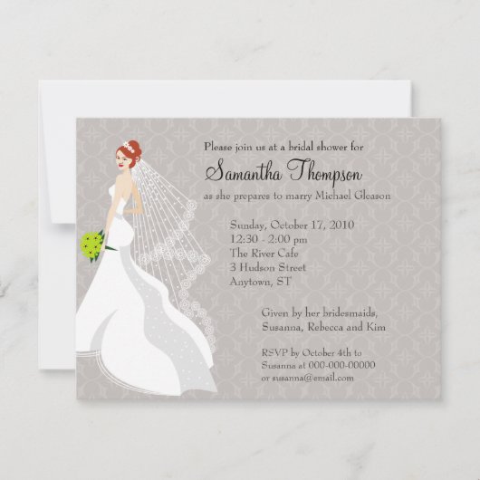気のあるそぶりをしたな霧のブライダルシャワーの招待状 招待状 (正面)