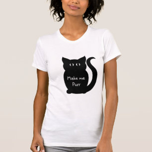 気のあるそぶりをしたな黒猫のシルエット Tシャツ