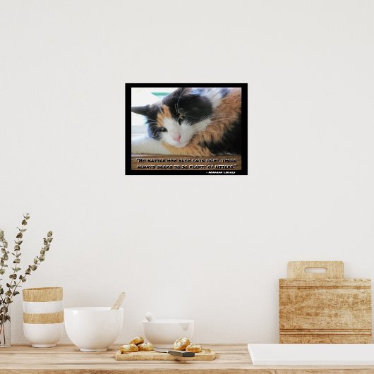 気のあるそぶりをしたカリコウィズアブラハムリンコン引用文ミーム ポスター (キッチン)