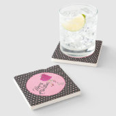 気のあるそぶりをしたクリスマスストーンコースター ストーンコースター (横)