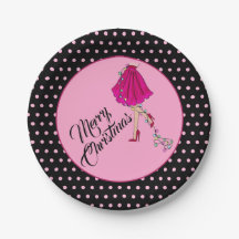 気のあるそぶりをしたクリスマス紙プレート