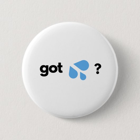 気のあるそぶりをした得滴？絵文字ボタン 缶バッジ (正面)