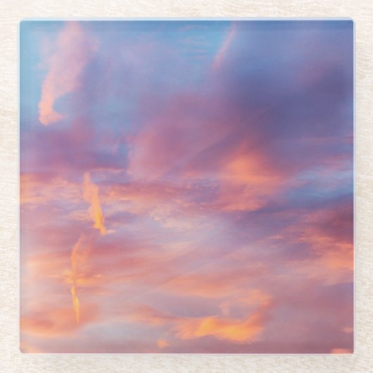 気のあるそぶりをした空 ガラスコースター (正面)