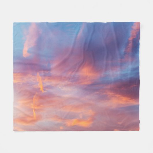 気のあるそぶりをした空 フリースブランケット (正面(横))