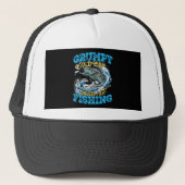 気のおもしろい弱い漁師の老人 キャップ (正面)