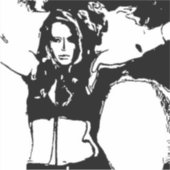 気の利いた女性 シール (正面)