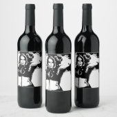 気の利いた女性 ワインラベル (ボトル)