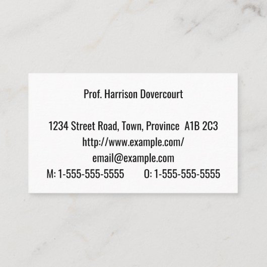 気の利いた、謙虚でプロフェッショナルの名刺 名刺 (裏面)