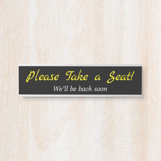 気の利いエレガントた声で「どうぞお座り下さい！」 サインプレート (正面)