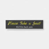 気の利いエレガントた声で「どうぞお座り下さい！」 サインプレート (正面)