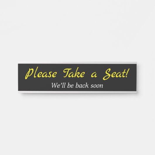 気の利いエレガントた声で「どうぞお座り下さい！」 サインプレート (正面)