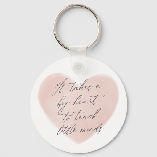 気の小さい人には大きなハート教えが必要先生 キーホルダー (正面)