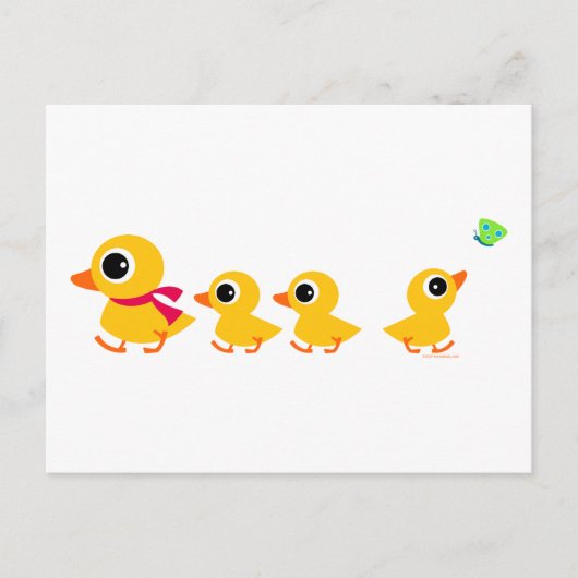 気の散ったアヒルの葉書 ポストカード (正面)