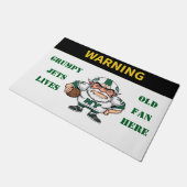 気の毒警告そうな古いジェット機のファンがここに住んでいる ドアマット (アングル)