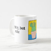 気まぐれだが可愛い、君の名前、サボテンのスケッチ。 コーヒーマグカップ (正面左)