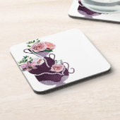 気まぐれで楽しい花柄のティーカップ キッチン コースター (左側)