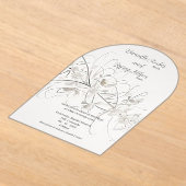 気まぐれで軽やかな霜の花のアクrylic招待状 アクリル招待状 (レイダウン)