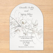 気まぐれで軽やかな、フロステッドフラワーのアクリル招待状 アクリル招待状 (正面)