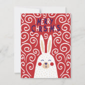 気まぐれなウサギのクリスマスカード シーズンカード (正面)