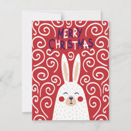 気まぐれなウサギのクリスマスカード シーズンカード