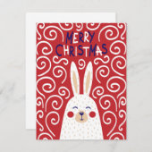 気まぐれなウサギのクリスマスカード シーズンカード (正面/裏面)