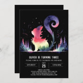 気まぐれなオリジナル猫の誕生日 招待状 (正面/裏面)