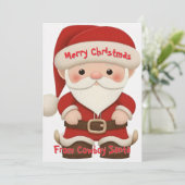 気まぐれなカウボーイサンタのクリスマスカード シーズンカード (スタンド正面)