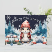 気まぐれなクリスマスうさぎのホリデー写真カード シーズンカード (スタンド正面)