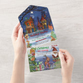 気まぐれなクリスマスパーティー＆プレゼント交換会 オールインワン招待状 (貼ってはがせる)