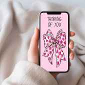 気まぐれなコケティーなボウハート ピンク どんなシーンにも カード