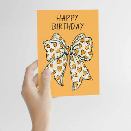 気まぐれなコケティーな弓のハート オレンジ どんな場面でも カード