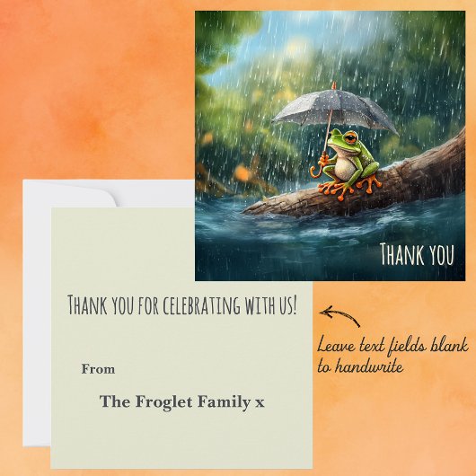 気まぐれなコッタジハート フロッグ バースデーパーティ サンキューカード