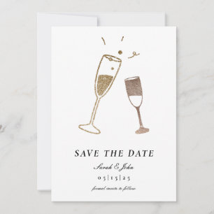 気まぐれなシャンパン Save the Date 招待状