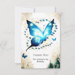 気まぐれなシンプルな蝶の誕生日 サンキューカード