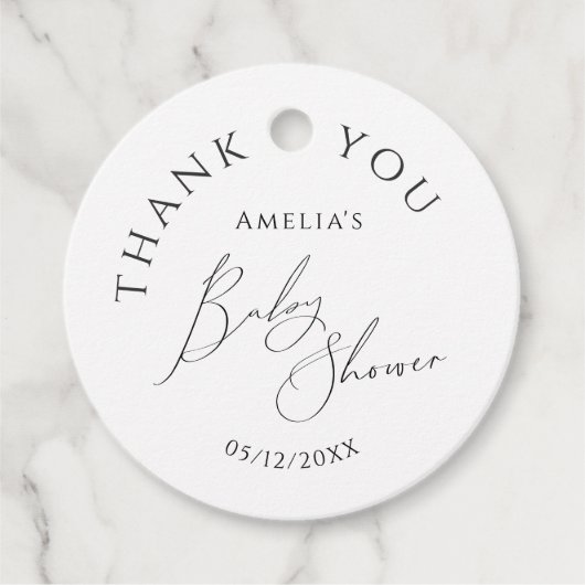 気まぐれなジェンダーニュートラル赤ちゃんシャワー フェイバータグ (正面)