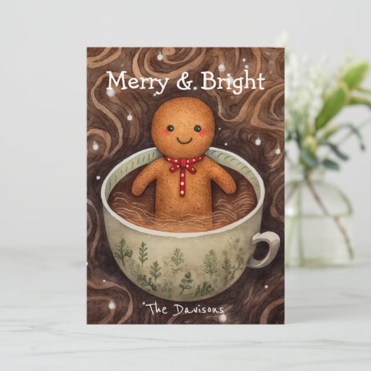 気まぐれなジンジャーブレッドのホリデーカード シーズンカード (スタンド正面)