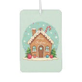 気まぐれなジンジャーブレッドハウスのクリスマスシーン カーエアーフレッシュナー (正面)