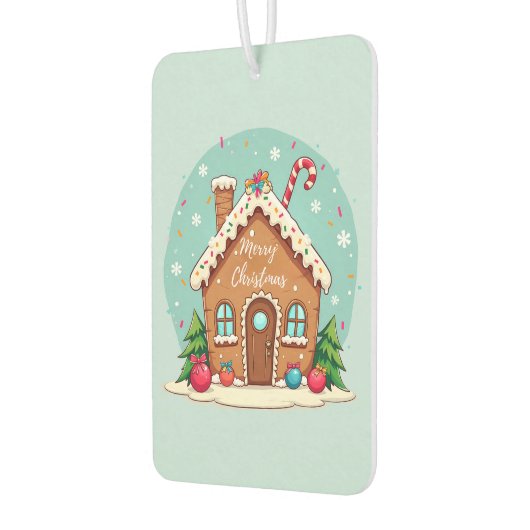 気まぐれなジンジャーブレッドハウスのクリスマスシーン カーエアーフレッシュナー (左)