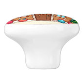 気まぐれなジンジャーブレッドハウスのクリスマスシーン セラミックノブ (側面)