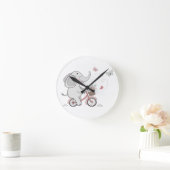 気まぐれなゾウが自転車に乗る – 子供の動物デザイン ラウンド壁時計 (ホーム)