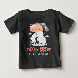 気まぐれなゾウの真ん中の妹カスタムネーム ベビーTシャツ