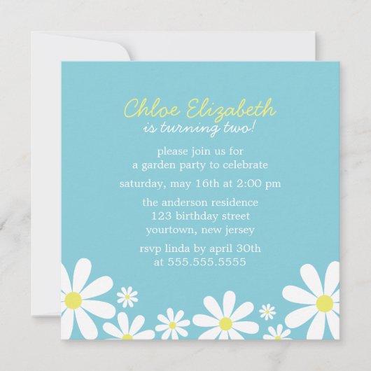 気まぐれなデイジーの誕生日パーティー 招待状 (正面)