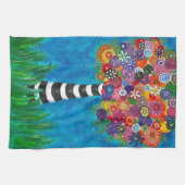 気まぐれなハッピーカラフルツリーオリジナルのアートワーク キッチンタオル (横)