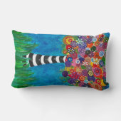 気まぐれなハッピーカラフルツリーオリジナルのアートワーク ランバークッション (裏面)