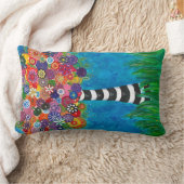 気まぐれなハッピーカラフルツリーオリジナルのアートワーク ランバークッション (ブランケット)