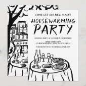 気まぐれなバルコニーアパートカスタムハウスウォーミング 招待状 (正面/裏面)