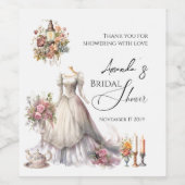 気まぐれなビクトリアンウェディングドレス ブライダルシャワー ワインラベル (シングルラベル)