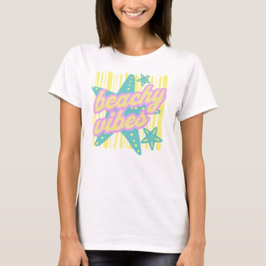 気まぐれなビーチの貝殻 Tシャツ (正面)