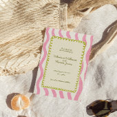 気まぐれなピンクとグリーンのウェディング・セーブ・ザ・デート 招待状