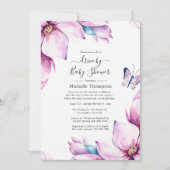 気まぐれなピンクのマグノリア ドライブバイシャワー 招待状 (正面)